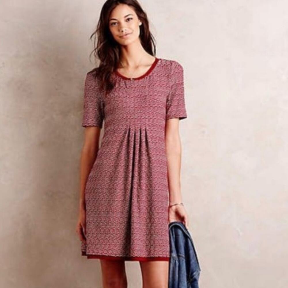 Anthropologie Maeve Dora Knit Dress Red Women's S